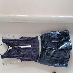 House of Harlow 1960 Metallic  Blue  Short Set